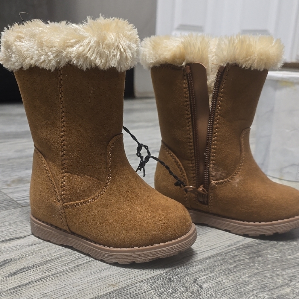 Tan Faux Fur Trimmed Boots